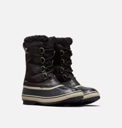 Meilleure vente 😀 Sorel Boots De Neige Botte Imperméable en Nylon 1964 PAC™ Homme ⭐ 75 Botte Imperméable en Nylon 1964 PAC™ Homme Botte Imperméable en Nylon 1964 PAC™ Homme, Black, Ancient Fossil, 3/4 front