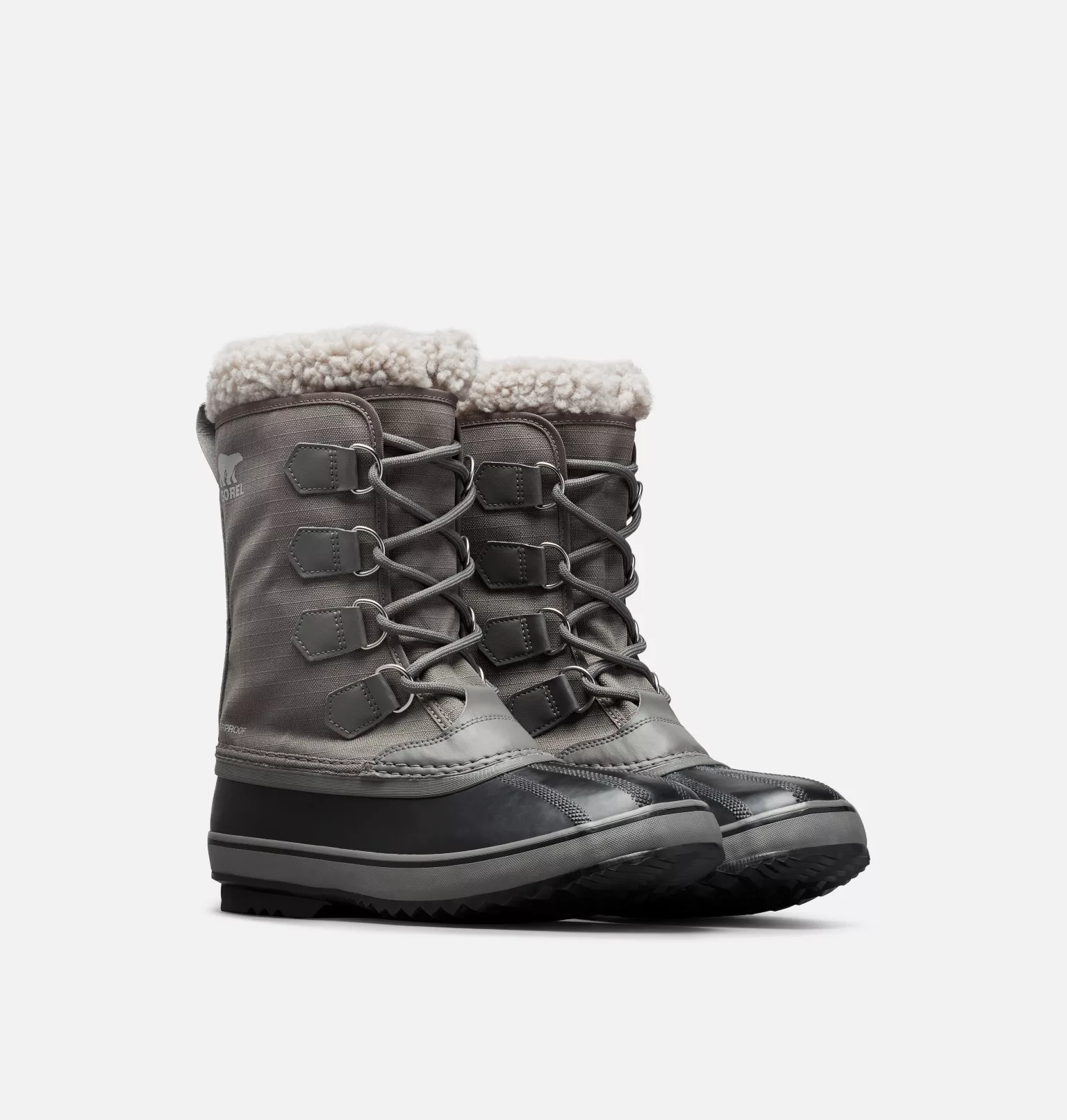 Meilleure vente 😀 Sorel Boots De Neige Botte Imperméable en Nylon 1964 PAC™ Homme ⭐ 18 Botte Imperméable en Nylon 1964 PAC™ Homme Botte Imperméable en Nylon 1964 PAC™ Homme, Quarry, Dove, 3/4 front