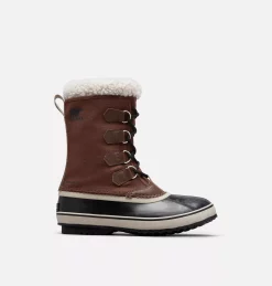 Meilleure vente 😀 Sorel Boots De Neige Botte Imperméable en Nylon 1964 PAC™ Homme ⭐ 56 Botte Imperméable en Nylon 1964 PAC™ Homme Botte Imperméable en Nylon 1964 PAC™ Homme, Tobacco, Black, front