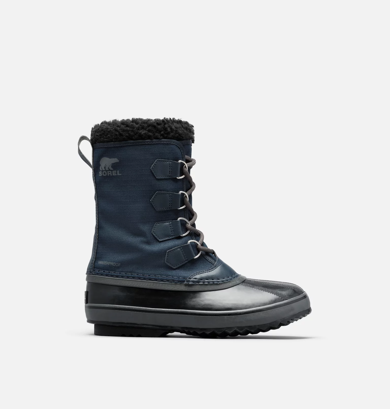 Meilleure vente 😀 Sorel Boots De Neige Botte Imperméable en Nylon 1964 PAC™ Homme ⭐ 35 Botte Imperméable en Nylon 1964 PAC™ Homme Botte Imperméable en Nylon 1964 PAC™ Homme, Collegiate Navy, Black, front