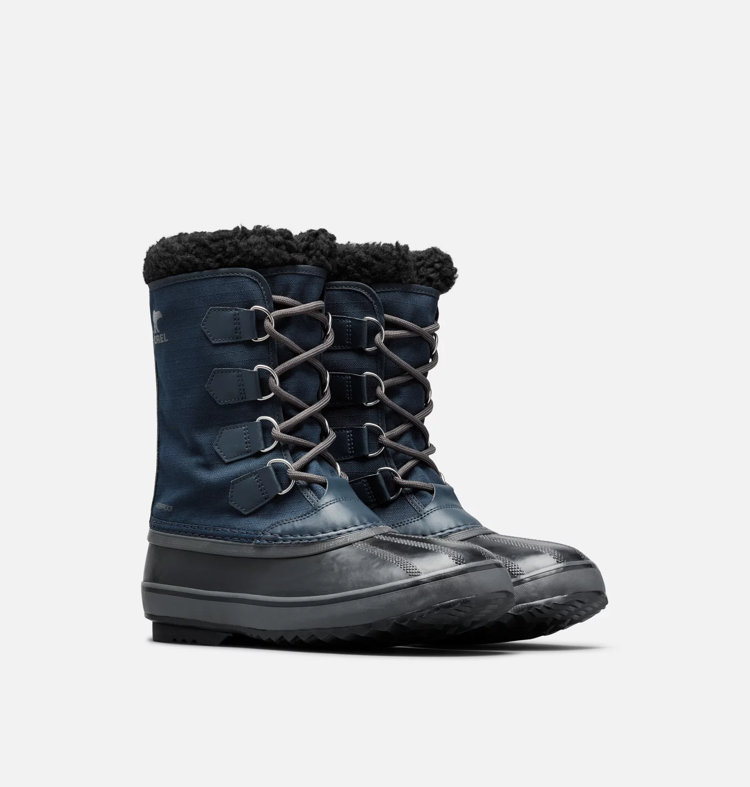 Meilleure vente 😀 Sorel Boots De Neige Botte Imperméable en Nylon 1964 PAC™ Homme ⭐ 36 Botte Imperméable en Nylon 1964 PAC™ Homme Botte Imperméable en Nylon 1964 PAC™ Homme, Collegiate Navy, Black, 3/4 front