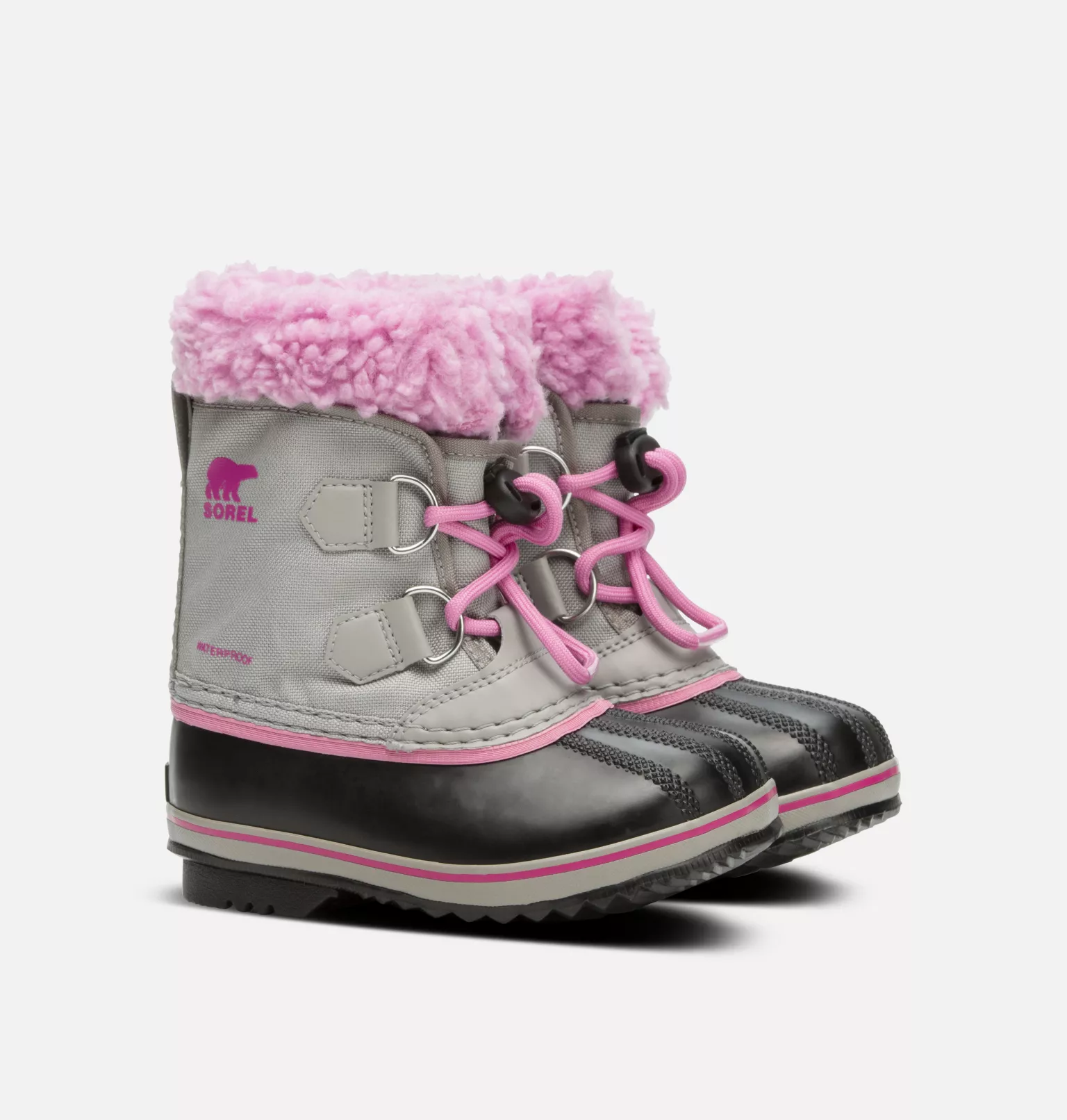 Grosses soldes 🔥 Sorel Bottes De Neige Botte de Neige Nylon Yoot Pac™ Enfant ⭐ 34 Botte de Neige Nylon Yoot Pac™ Enfant Botte de Neige Nylon Yoot Pac™ Enfant, Chrome Grey, Orchid, 3/4 front