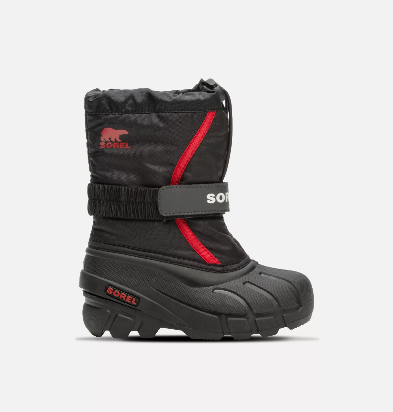 Remise 🤩 Sorel Bottes De Neige Botte de Neige Flurry™ Enfant 🎁 9 Botte de Neige Flurry™ Enfant Botte de Neige Flurry™ Enfant, Black, Bright Red, front