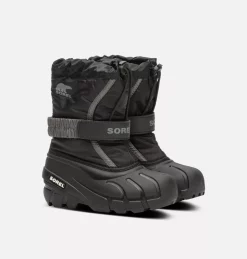 Remise 🤩 Sorel Bottes De Neige Botte de Neige Flurry™ Enfant 🎁 69 Botte de Neige Flurry™ Enfant Botte de Neige Flurry™ Enfant, Black, City Grey, 3/4 front