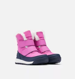 Sortie 🧨 Sorel Bottes De Neige Botte d'Hiver Whitney™ II Strap Jeune Enfant ❤️ 57 Botte d'Hiver Whitney™ II Strap Jeune Enfant Botte d'Hiver Whitney™ II Strap Jeune Enfant, Bright Lavender, Collegiate Navy, 3/4 front