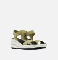 Sandale Compensée Cameron™ Femme Sandale Compensée Cameron™ Femme, Olive Shade, Sea Salt, 3/4 front