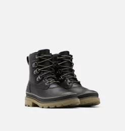Meilleur prix 🔥 Sorel Bottines Cuir Botte Imperméable Lennox™ Street Femme 🌟 27 Botte Imperméable Lennox™ Street Femme Botte Imperméable Lennox™ Street Femme, Black, Sage, 3/4 front