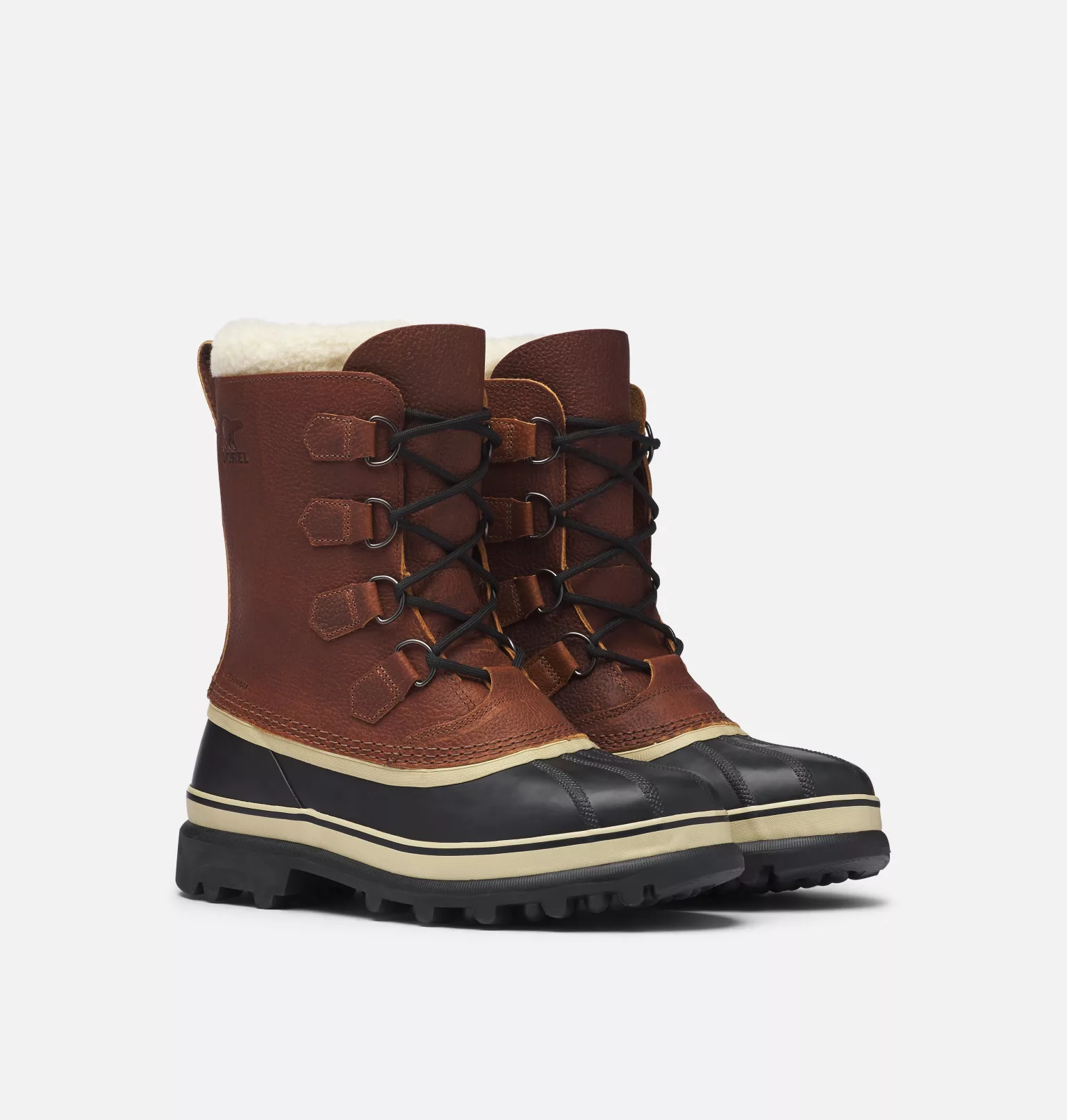 De gros đ Sorel Best Sellers Boots de Neige en Laine Caribou⢠Homme đ 4 Boots de Neige en Laine Caribou⢠Homme Boots de Neige en Laine Caribou⢠Homme, Tobacco, 3/4 front